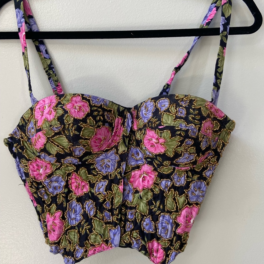FLORAL BUSTIER BRALETTE